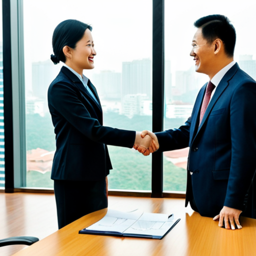 파트너십의 성공 사례 및 교훈 - Two CEOs Shaking Hands After a Deal**
"Two business executives in professional attire, fully clothe...