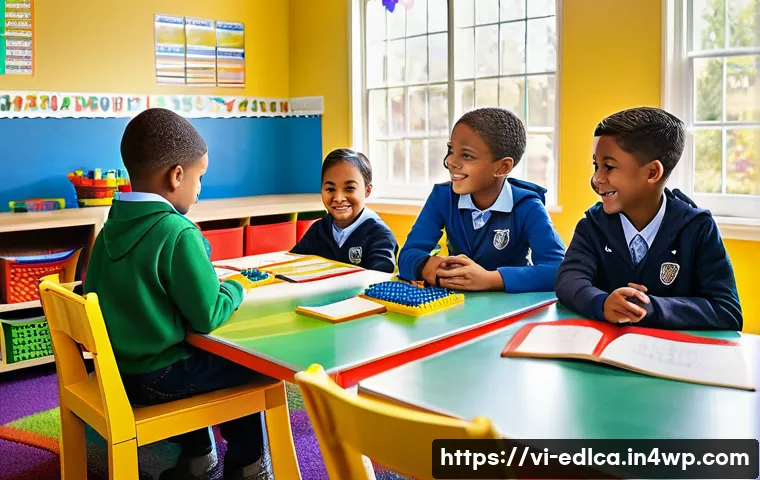 학생의 참여를 높이기 위한 전략 - **Prompt 1: Inspiring Learning Environment**
"A vibrant and welcoming elementary school classroo...