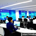 Home 21 교육적 파트너십 사례 연구 - **Prompt for University-Enterprise Collaboration in Tech Innovation:**
"A bustling, brightly lit...