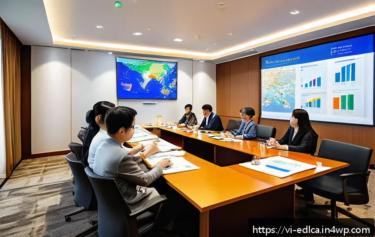교육적 파트너십 형성의 역사적 배경 - A vibrant international educational collaboration meeting scene showing diverse professionals from V...